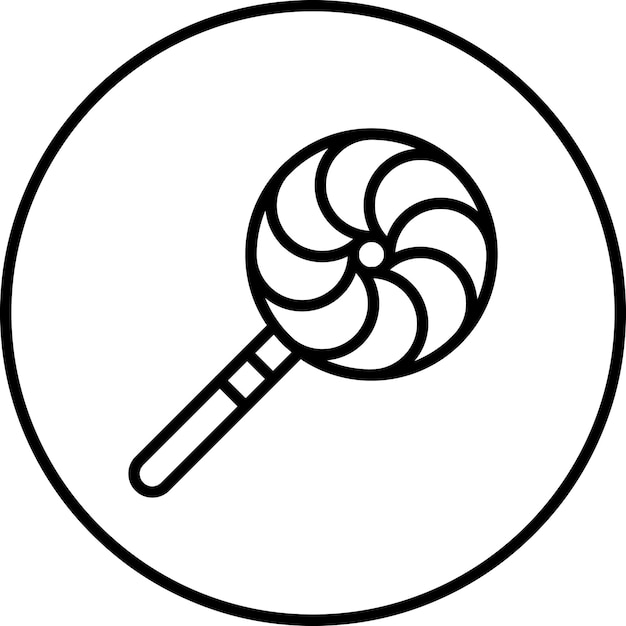 Ilustración del icono vectorial de la piruleta del conjunto de iconos de cumpleaños