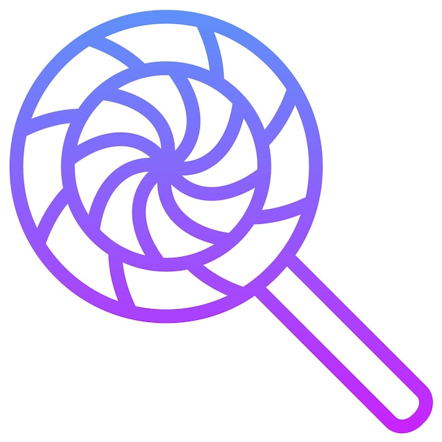 Ilustración del icono vectorial de la piruleta del conjunto de iconos de dulces y caramelos