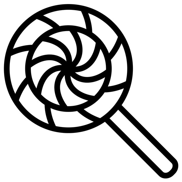 Ilustración del icono vectorial de la piruleta del conjunto de iconos de dulces y caramelos