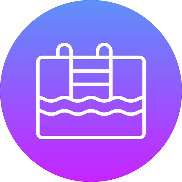 Ilustración del icono vectorial de la piscina del conjunto de iconos de gestión de hoteles