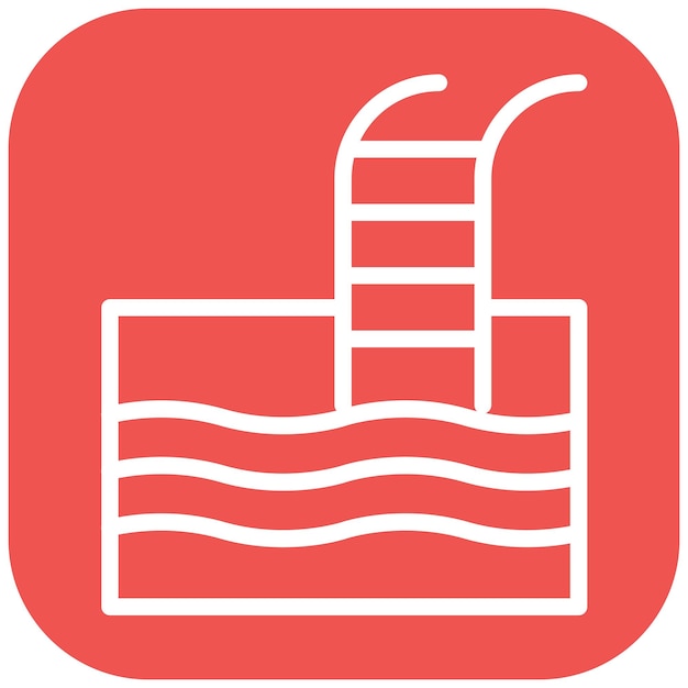 Ilustración del icono vectorial de la piscina del conjunto de iconos de Outdoor Fun