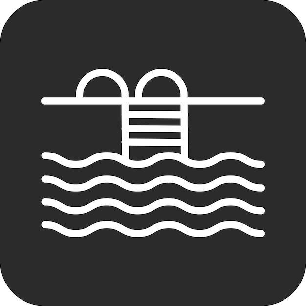 Ilustración del icono vectorial de la piscina del conjunto de iconos de los servicios hoteleros