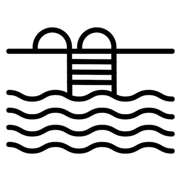 Ilustración del icono vectorial de la piscina del conjunto de iconos de los servicios hoteleros