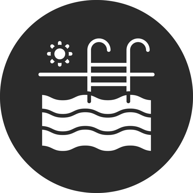 Ilustración del icono vectorial de la piscina del conjunto de iconos de la vida familiar