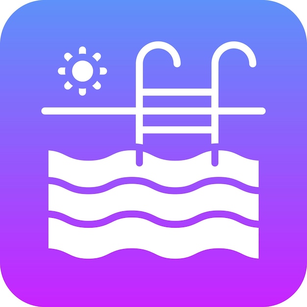 Ilustración del icono vectorial de la piscina del conjunto de iconos de la vida familiar