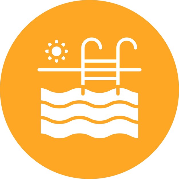 Ilustración del icono vectorial de la piscina del conjunto de iconos de la vida familiar