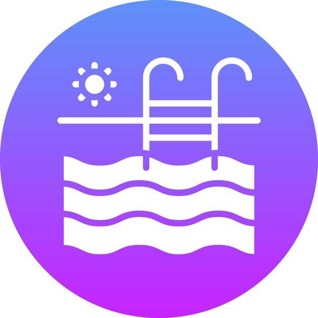 Ilustración del icono vectorial de la piscina del conjunto de iconos de la vida familiar