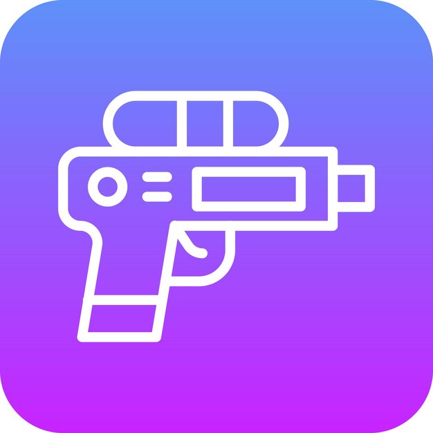 Ilustración del icono vectorial de la pistola de agua del conjunto de iconos de verano