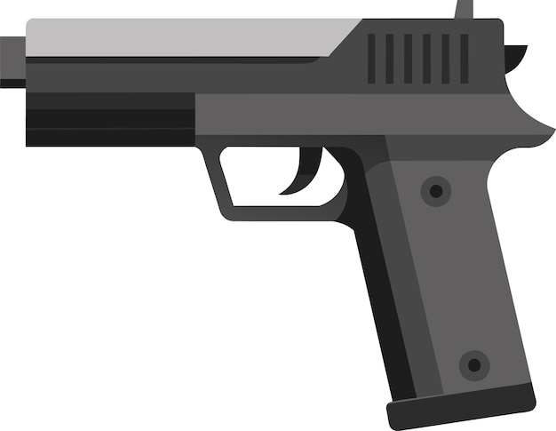 Ilustración del icono vectorial de la pistola de color gris