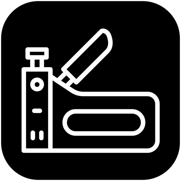 Ilustración del icono vectorial de la pistola de grapa del conjunto de iconos de mejoras para el hogar
