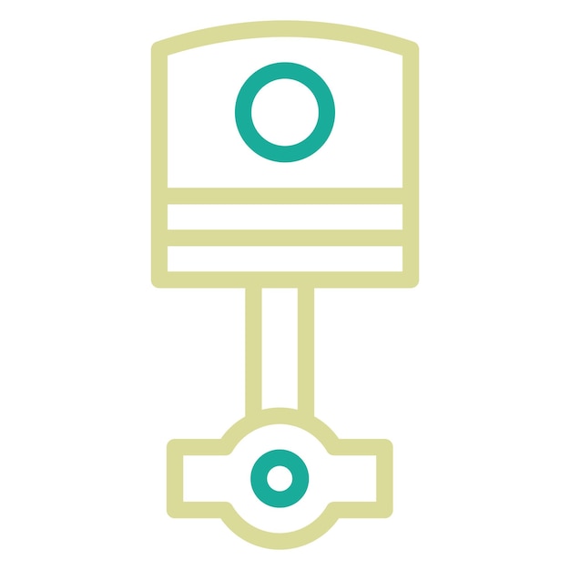 Ilustración del icono vectorial del pistón del conjunto de iconos de ingeniería