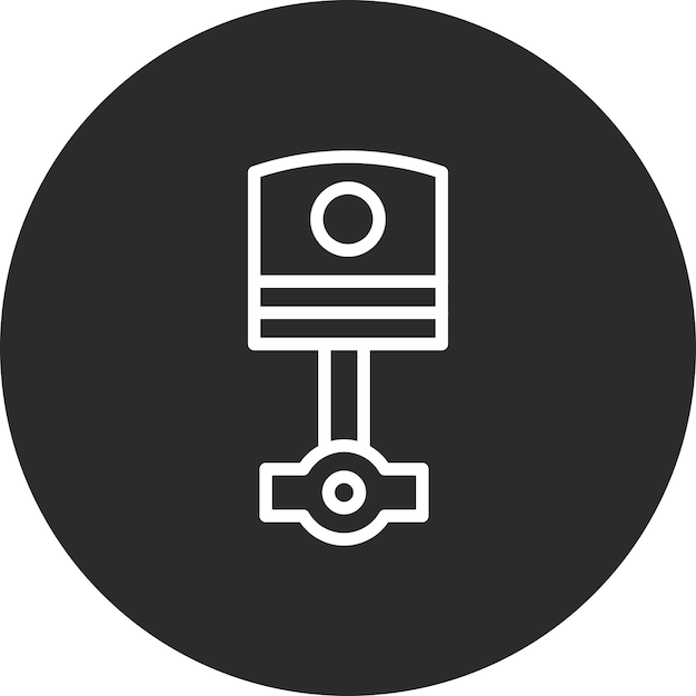 Ilustración del icono vectorial del pistón del conjunto de iconos de ingeniería