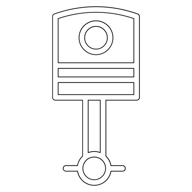 Ilustración del icono vectorial del pistón del conjunto de iconos de reparación de automóviles