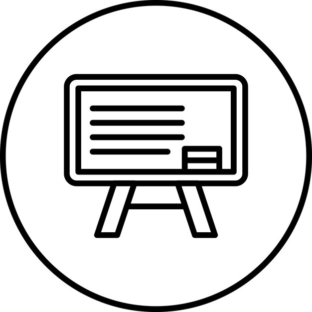 Ilustración del icono vectorial de la pizarra del conjunto de iconos del jardín de infantes