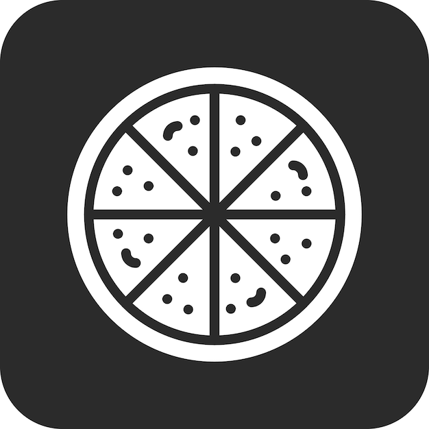 Ilustración del icono vectorial de la pizza del conjunto de iconos de entretenimiento