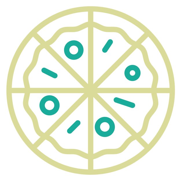 Ilustración del icono vectorial de la pizza del conjunto de iconos del restaurante