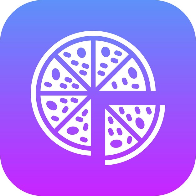 Ilustración del icono vectorial de la pizza del conjunto de iconos de World Cuisine