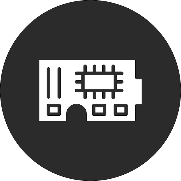 Ilustración del icono vectorial de la placa de circuitos del conjunto de iconos de ingeniería