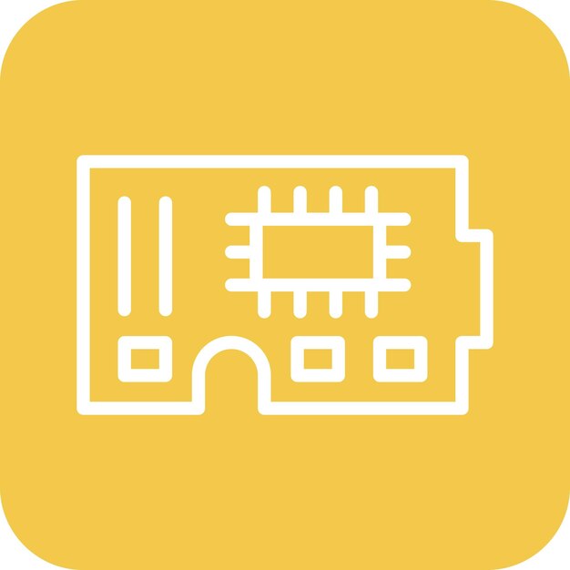 Ilustración del icono vectorial de la placa de circuitos del conjunto de iconos de ingeniería