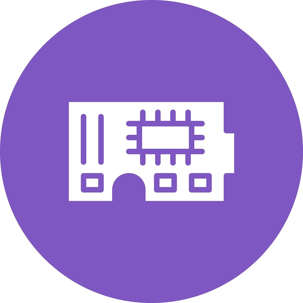 Ilustración del icono vectorial de la placa de circuitos del conjunto de iconos de ingeniería