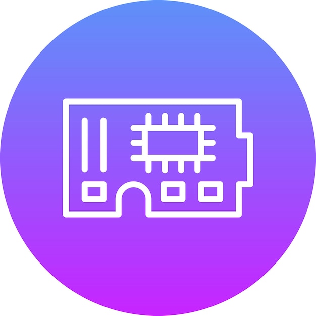 Ilustración del icono vectorial de la placa de circuitos del conjunto de iconos de ingeniería