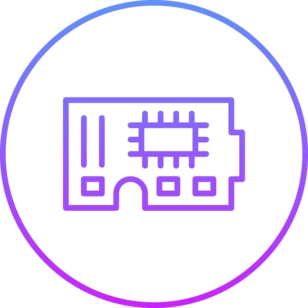 Ilustración del icono vectorial de la placa de circuitos del conjunto de iconos de ingeniería