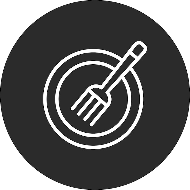 Ilustración del icono vectorial de la placa del conjunto de iconos del restaurante
