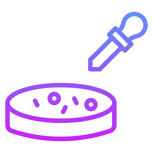 Ilustración del icono vectorial de la placa de Petri del conjunto de iconos de Investigación y Ciencia