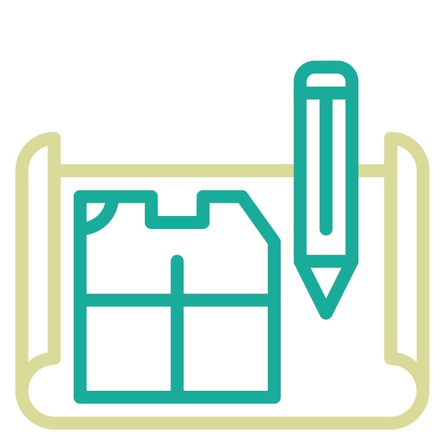 Ilustración del icono vectorial del plan del conjunto de iconos de bienes raíces