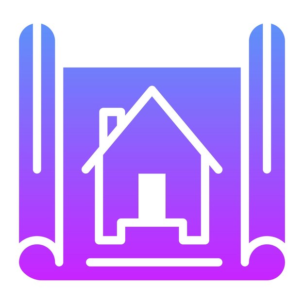 Ilustración del icono vectorial del plan de construcción del conjunto de iconos de herramientas de construcción