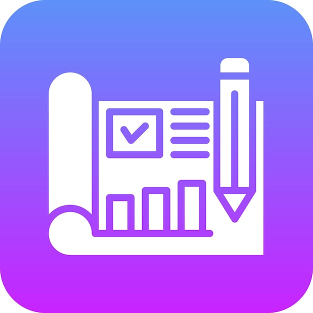 Ilustración del icono vectorial del plan de negocios del conjunto de iconos de contabilidad