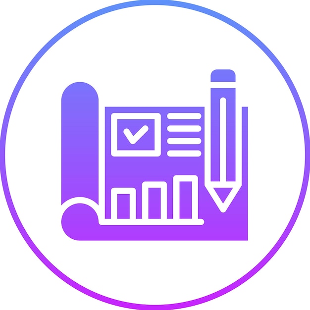 Ilustración del icono vectorial del plan de negocios del conjunto de iconos de contabilidad
