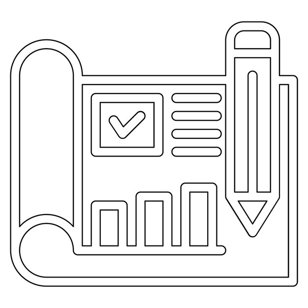 Ilustración del icono vectorial del plan de negocios del conjunto de iconos de contabilidad
