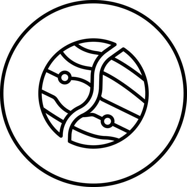 Ilustración del ícono vectorial de Planet Destoryed del conjunto de íconos de Tecnología Espacial
