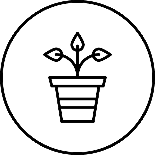 Ilustración del icono vectorial de la planta del conjunto de iconos de la aldea