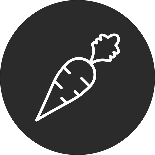 Ilustración del icono vectorial de la planta de zanahoria del conjunto de iconos de la primavera