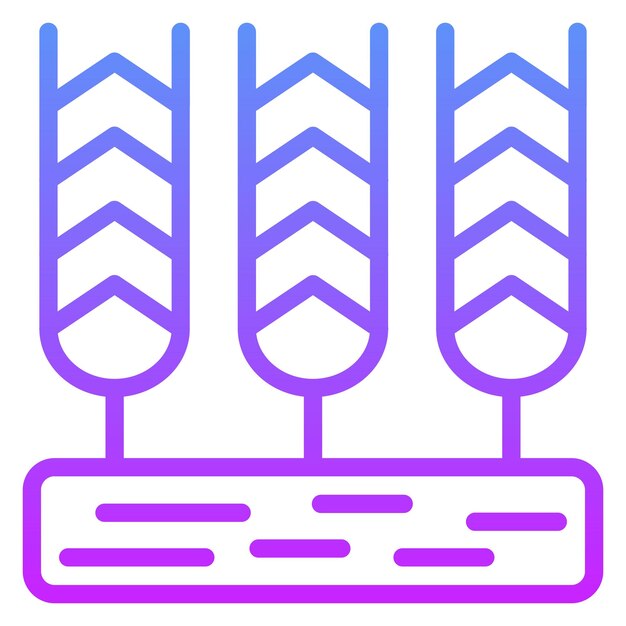 Ilustración del icono vectorial de la plantación de trigo del conjunto de iconos de la aldea