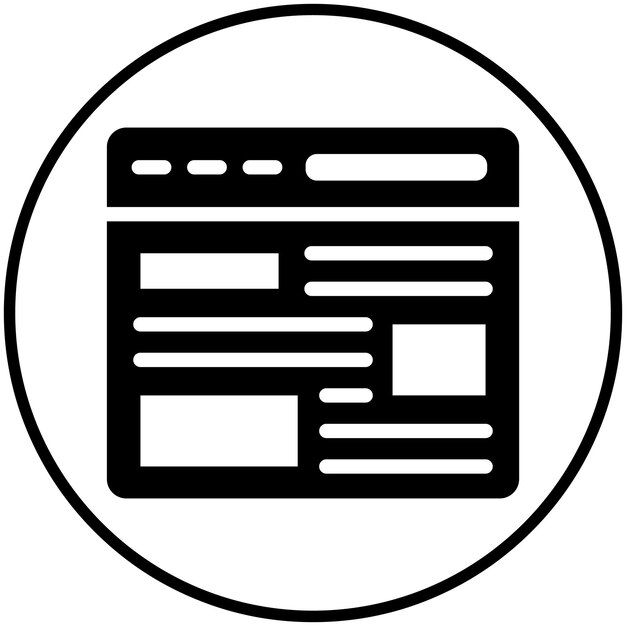 Ilustración del icono vectorial de la plantilla del sitio web del conjunto de iconos No Code