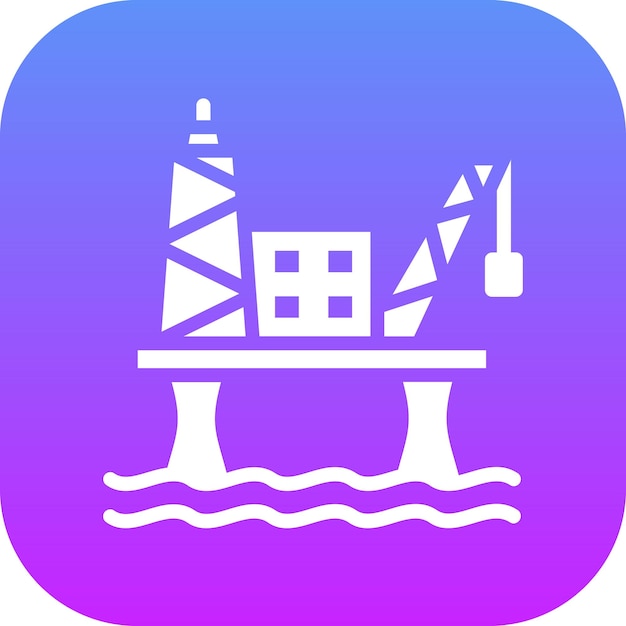 Ilustración del icono vectorial de la plataforma de aceite del conjunto de iconos de contaminación