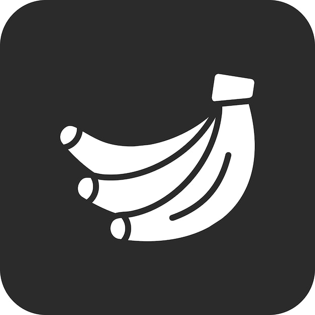 Ilustración del icono vectorial de plátano del conjunto de iconos de frutas y verduras