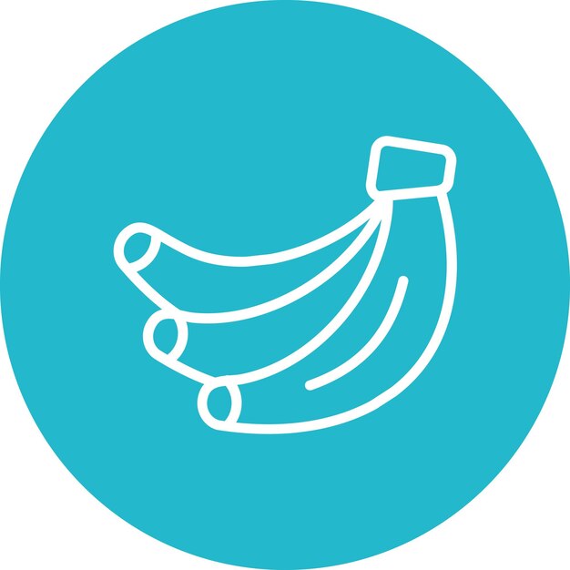 Ilustración del icono vectorial de plátano del conjunto de iconos de frutas y verduras