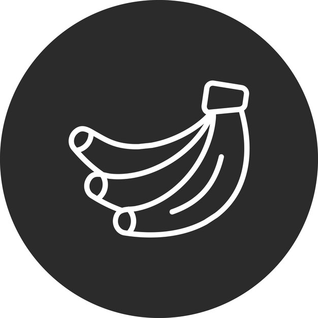 Ilustración del icono vectorial de plátano del conjunto de iconos de frutas y verduras