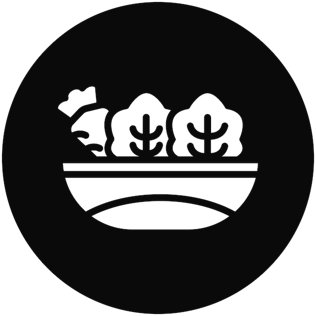 Ilustración del icono vectorial del plato lateral del conjunto de iconos de catering