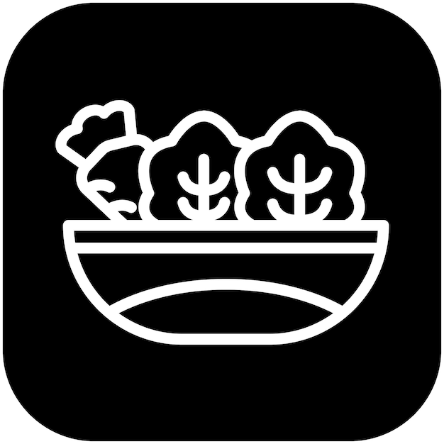 Ilustración del icono vectorial del plato lateral del conjunto de iconos de catering