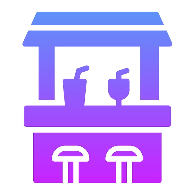 Ilustración del icono vectorial de la playa del conjunto de iconos de verano