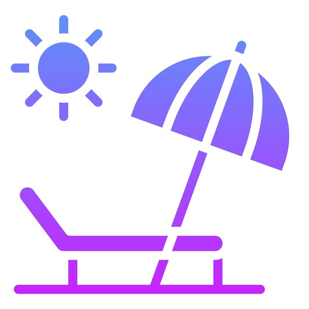 Ilustración del icono vectorial de la playa del conjunto de iconos de la vida familiar
