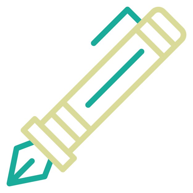 Ilustración del icono vectorial de la pluma del conjunto de iconos de papelería de Office