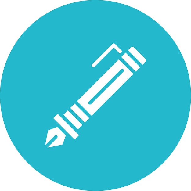 Ilustración del icono vectorial de la pluma del conjunto de iconos de papelería de Office