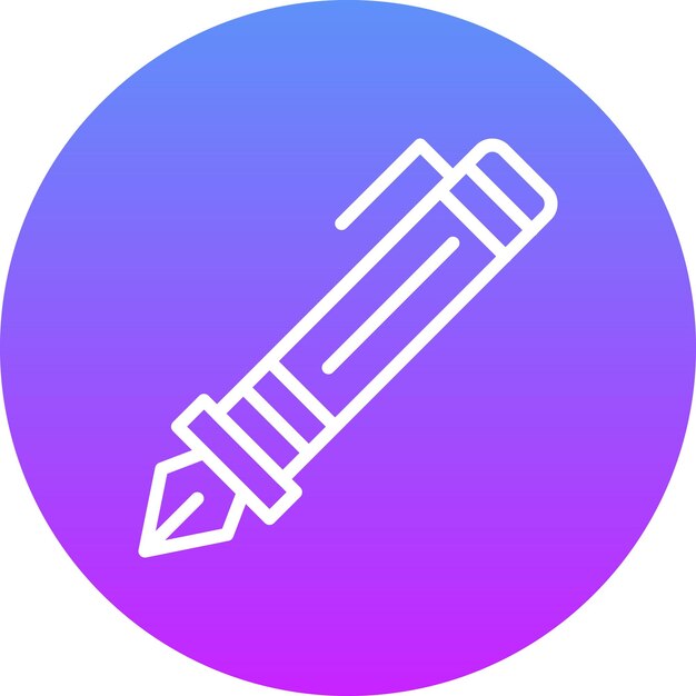 Ilustración del icono vectorial de la pluma del conjunto de iconos de papelería de Office