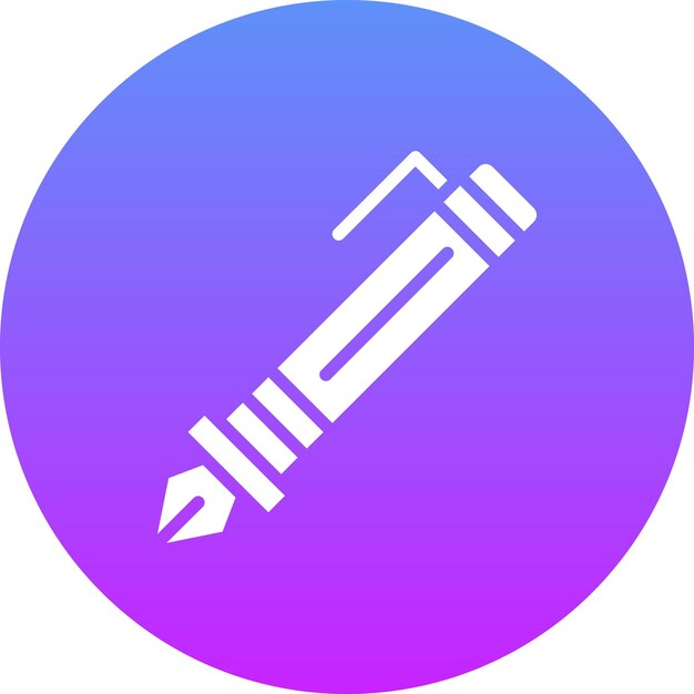 Ilustración del icono vectorial de la pluma del conjunto de iconos de papelería de Office